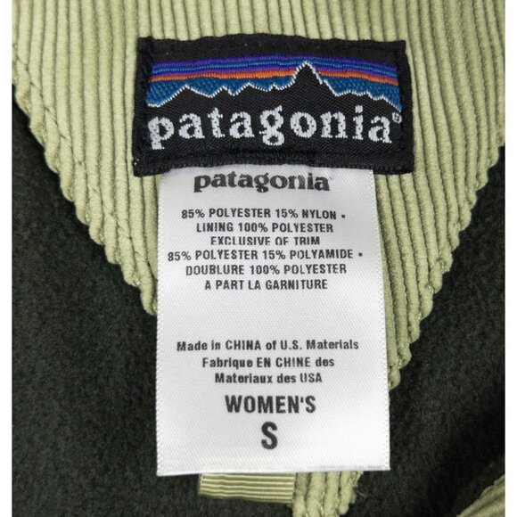 Patagonia Cordwarmer Jacket Women's Small Snap Fleece Lined Green Hooded 27145 - Picture 2 of 14